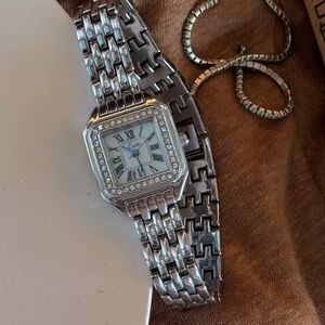 Classic Panthere silver rectangle stainless women’s watch Adjustable Strap Tool
